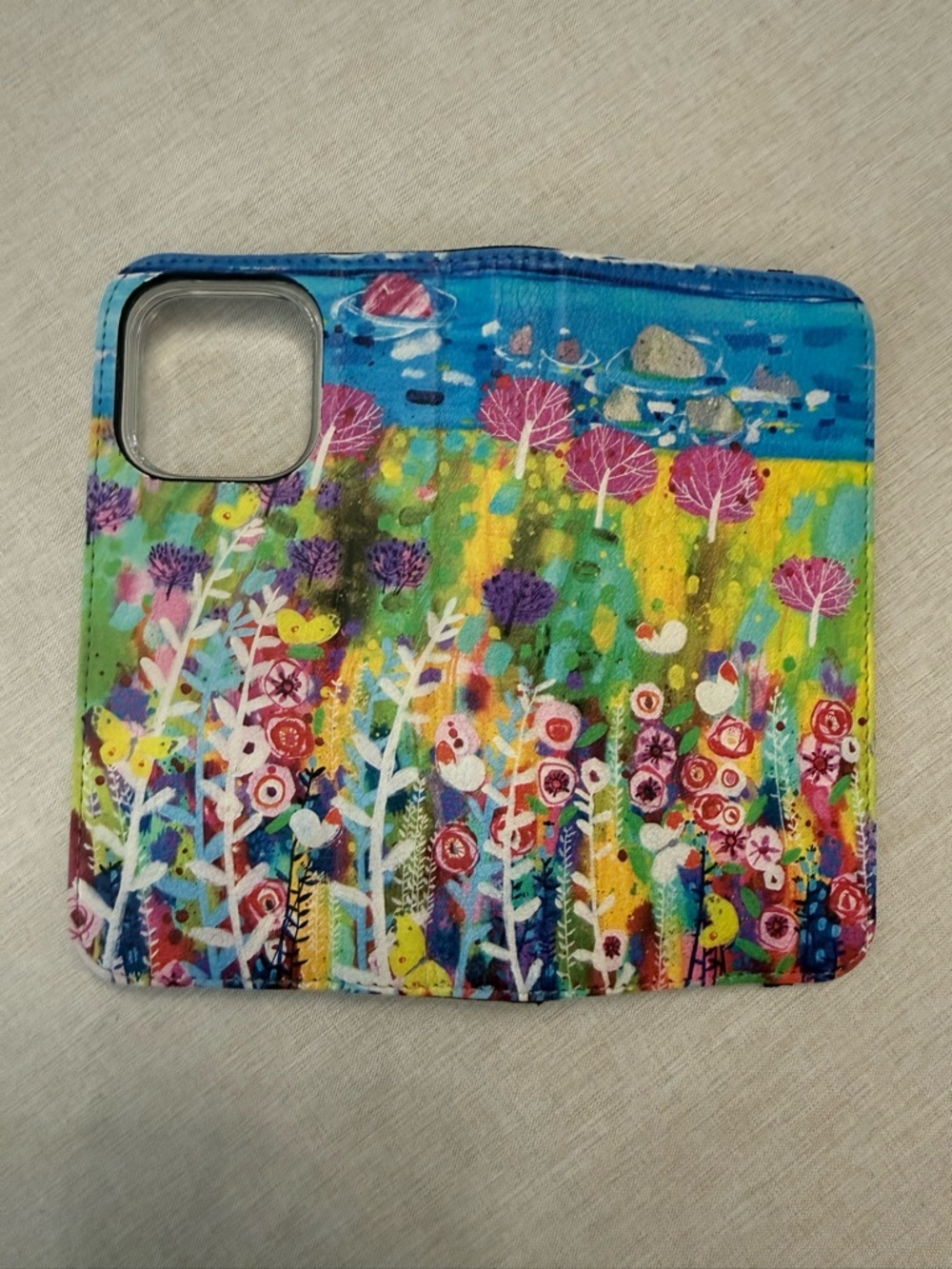 Colorful Floral Watercolor Phone Case Wallet - Multi-Color